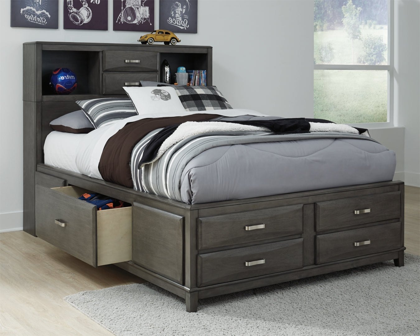 Caitbrook Storage Bed with 8 Drawers