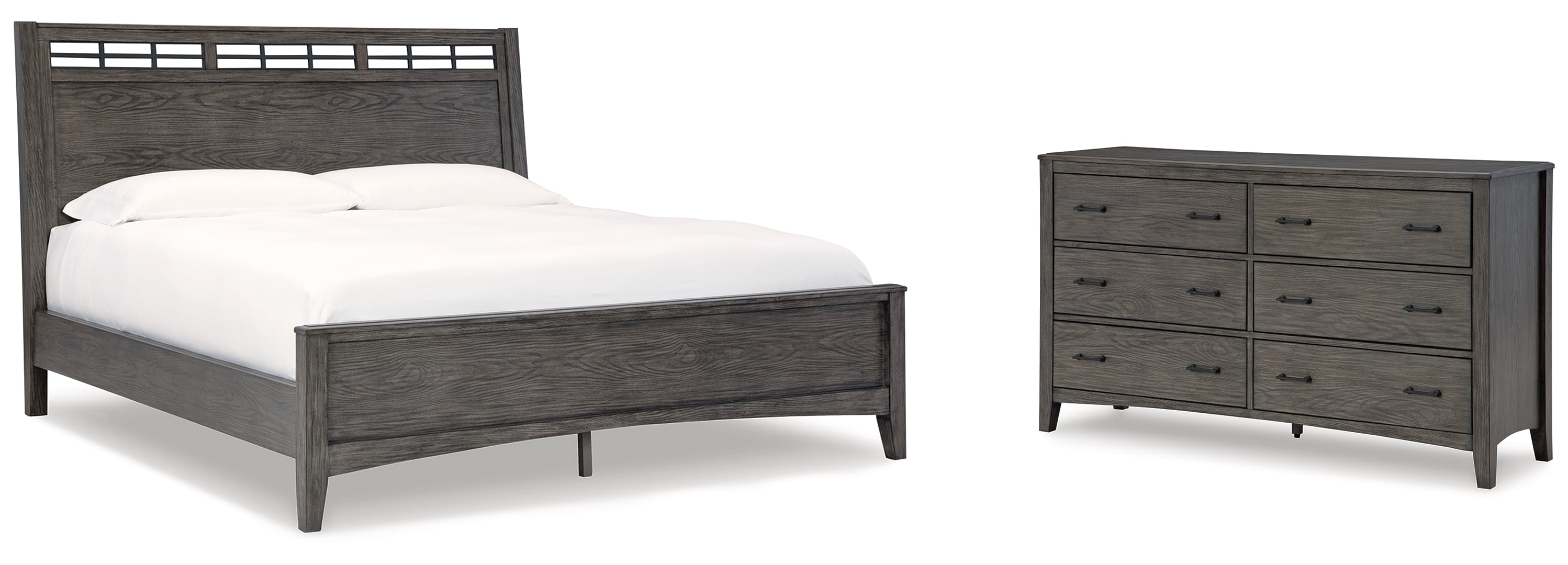 Montillan California King Panel Bed with Dresser