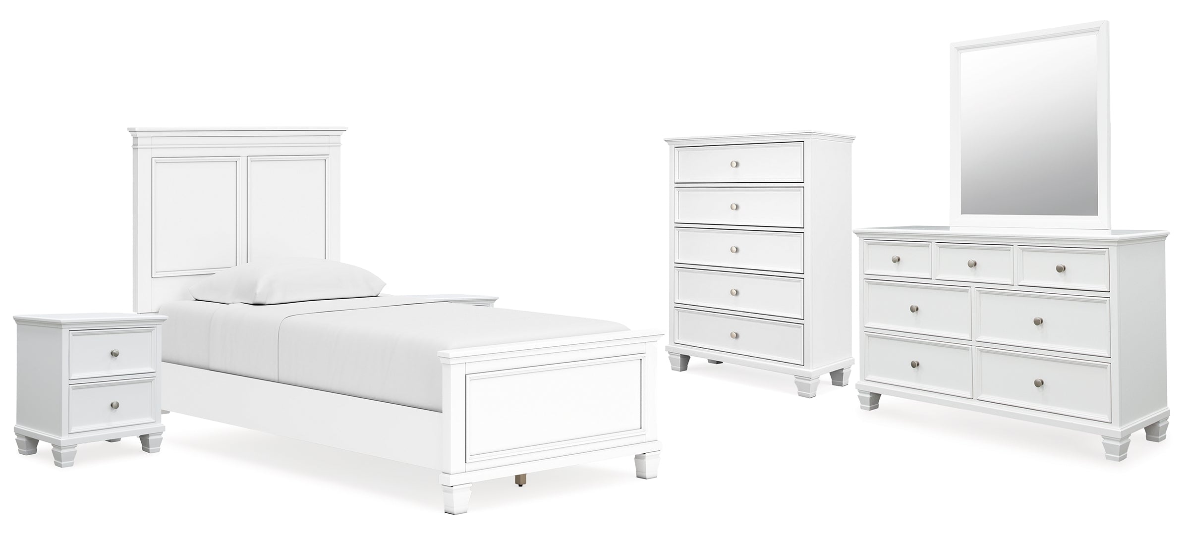 Fortman White Panel Bedroom Set