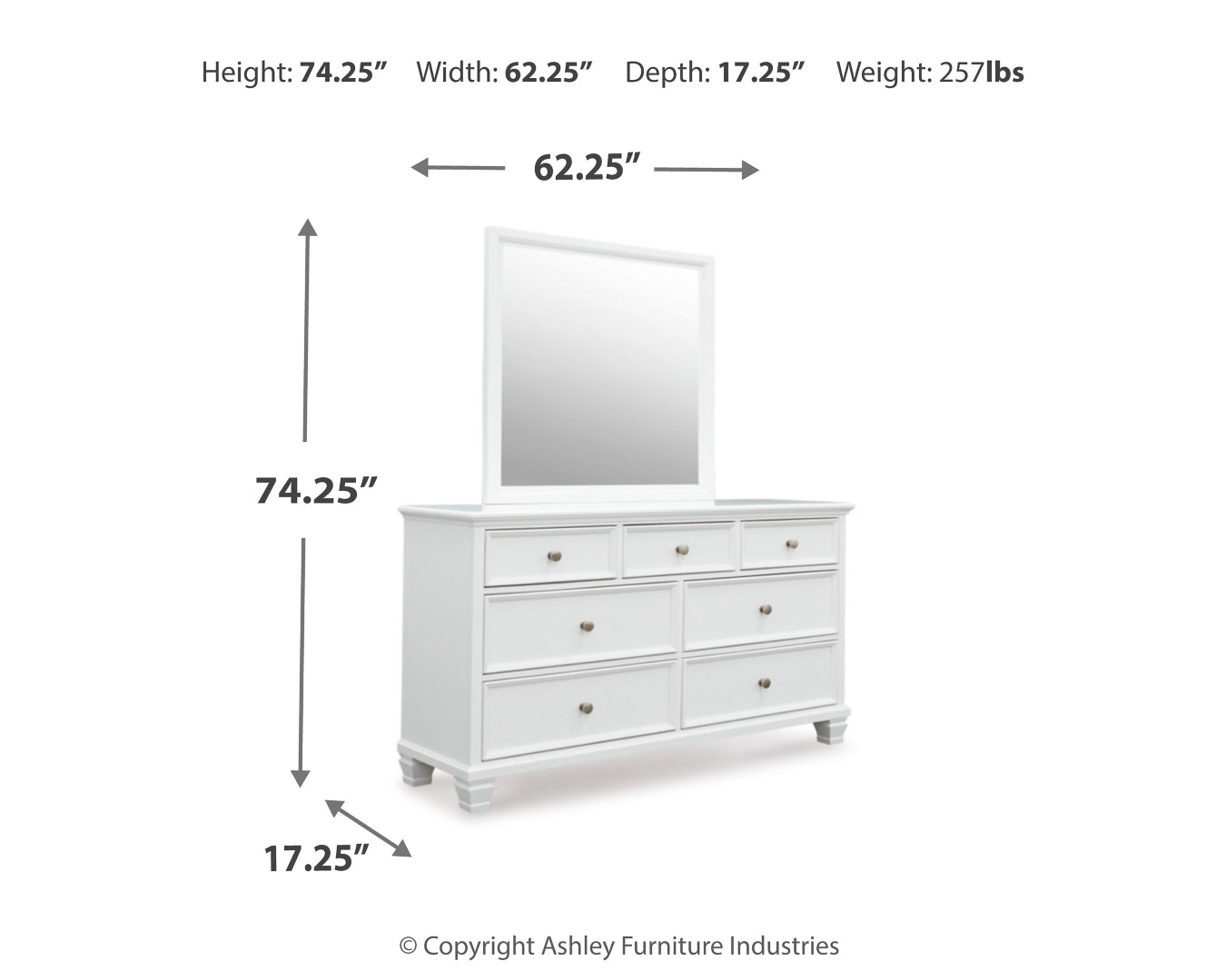 Fortman White Panel Bedroom Set