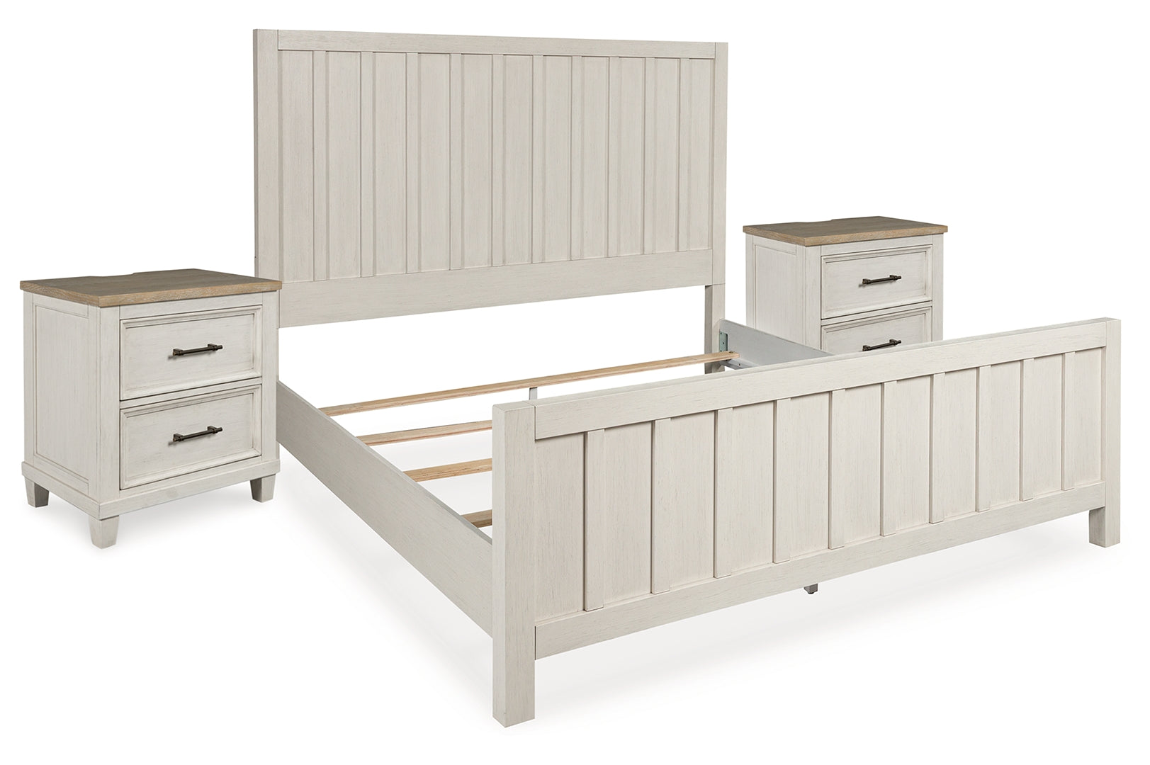 Shaybrock California King Panel Bed with 2 Nightstands