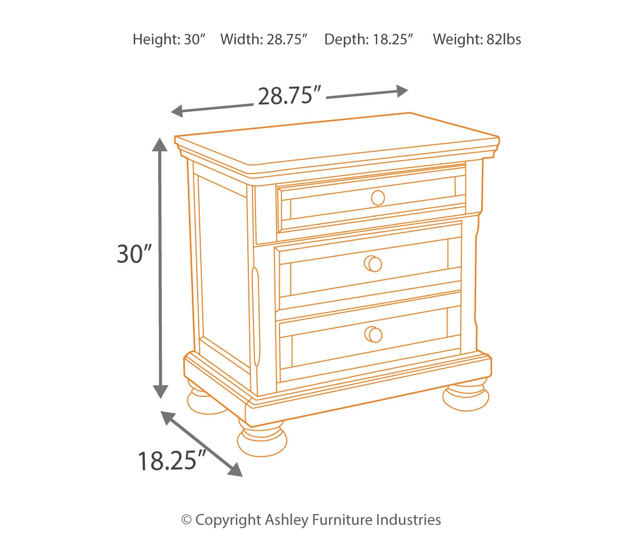 Porter Two Drawer Night Stand