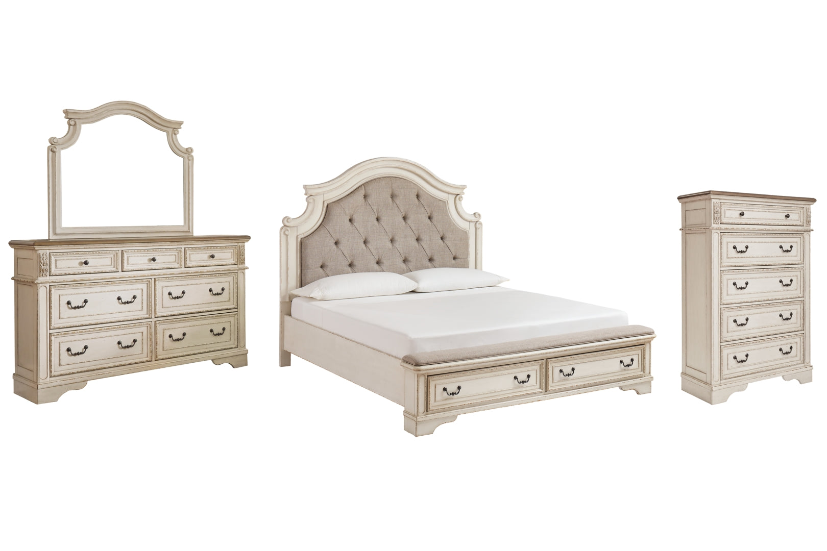 Realyn Beige Upholstered Bedroom Set