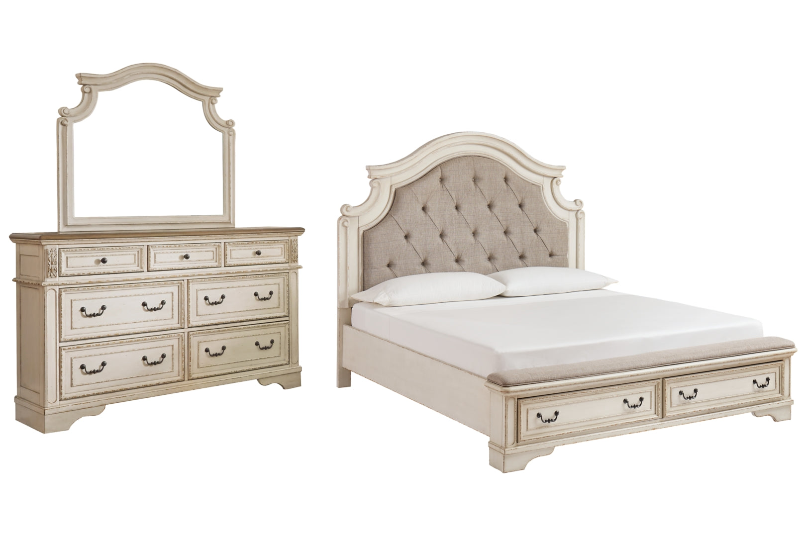 Realyn Beige Upholstered Bedroom Set