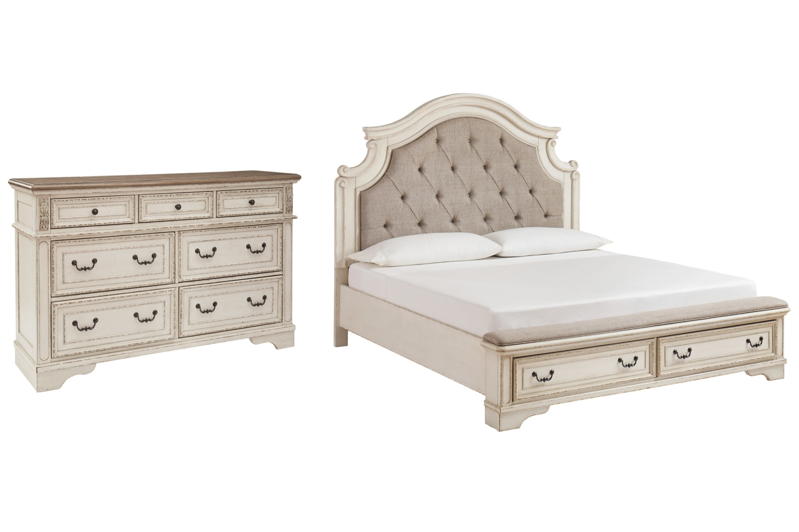 Realyn Queen Upholstered Bed with Dresser