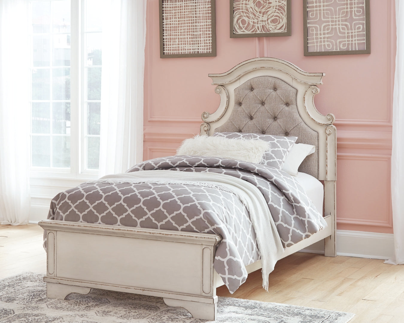 Realyn Beige Upholstered Bedroom Set