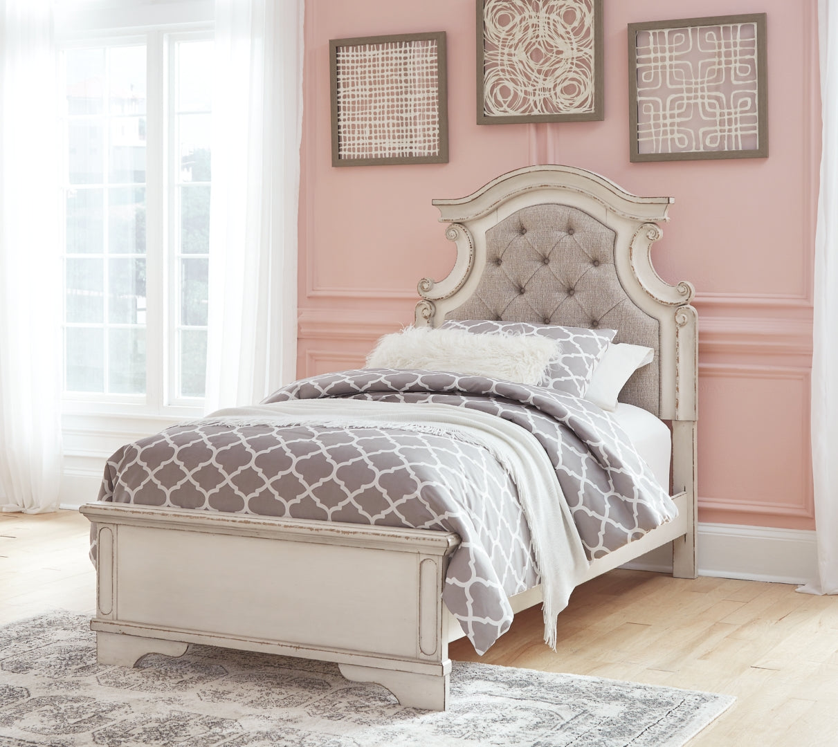 Realyn Beige Upholstered Bedroom Set