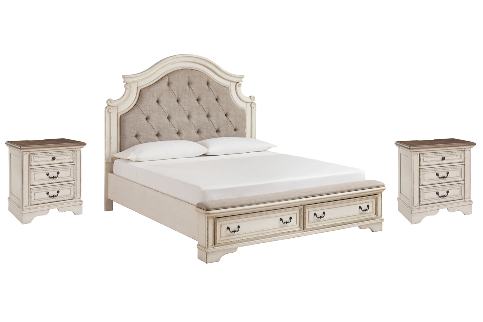 Realyn Beige Upholstered Bedroom Set