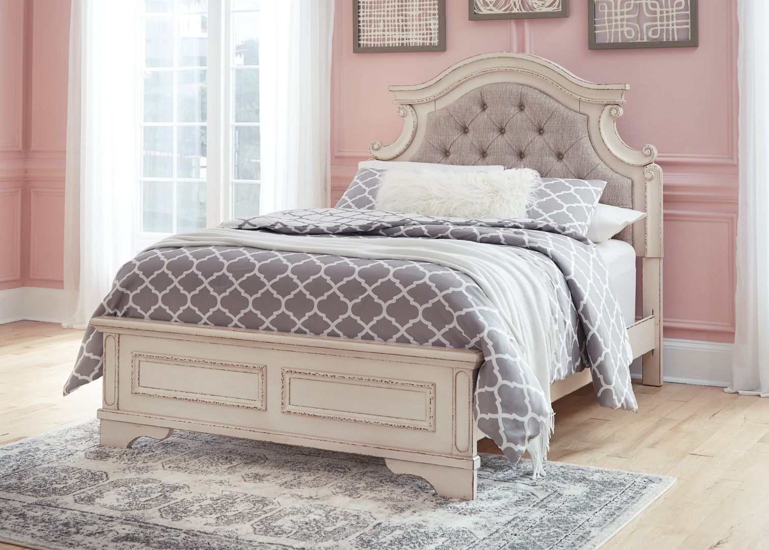 Realyn Beige Upholstered Bedroom Set