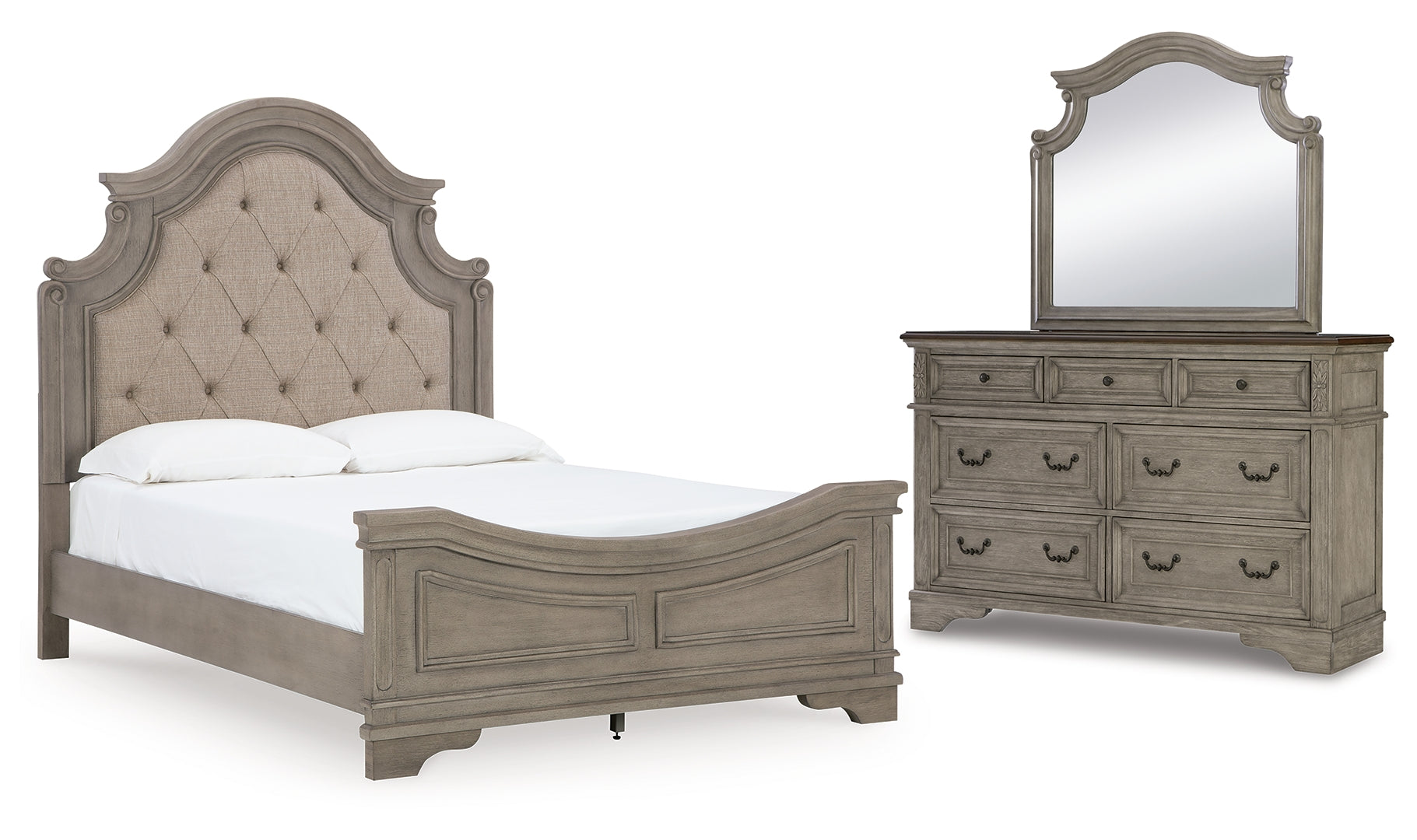 Lodenbay Queen Panel Bed with Mirrored Dresser