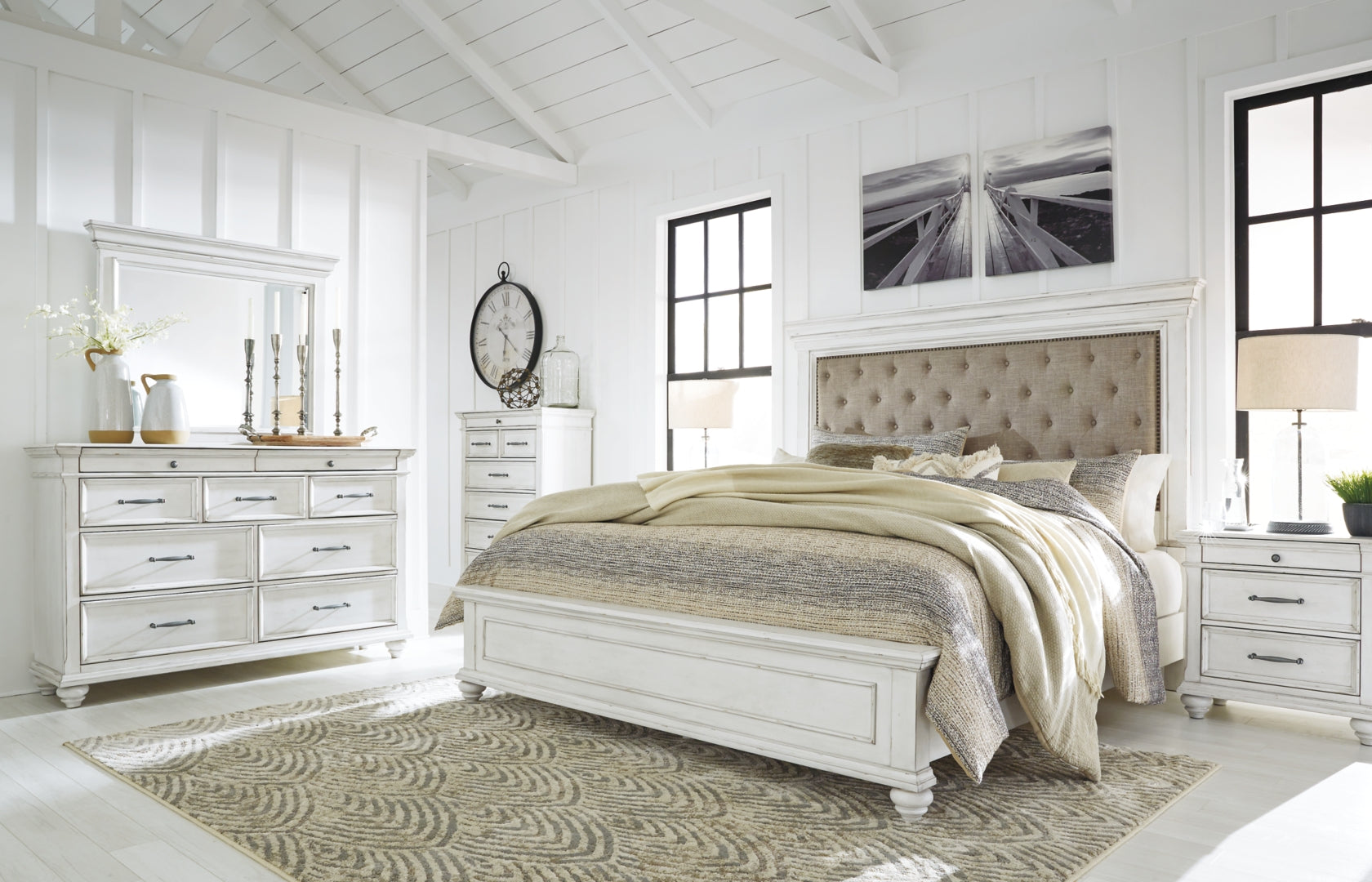 Kanwyn White Panel Bedroom Set