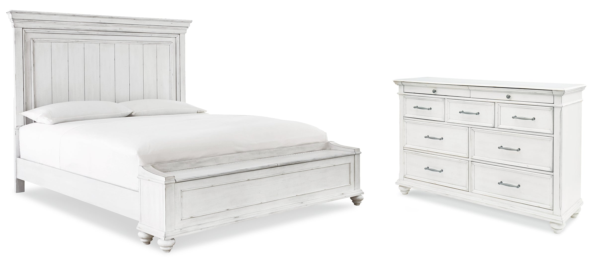 Kanwyn King Panel Bed with Storage with Dresser