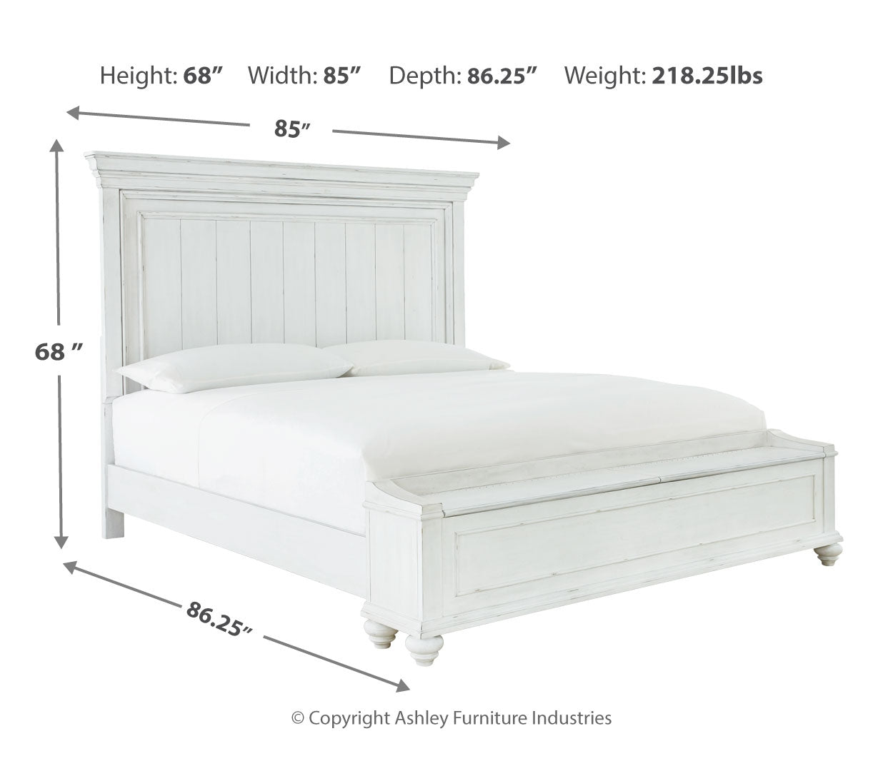 Kanwyn White Panel Bedroom Set