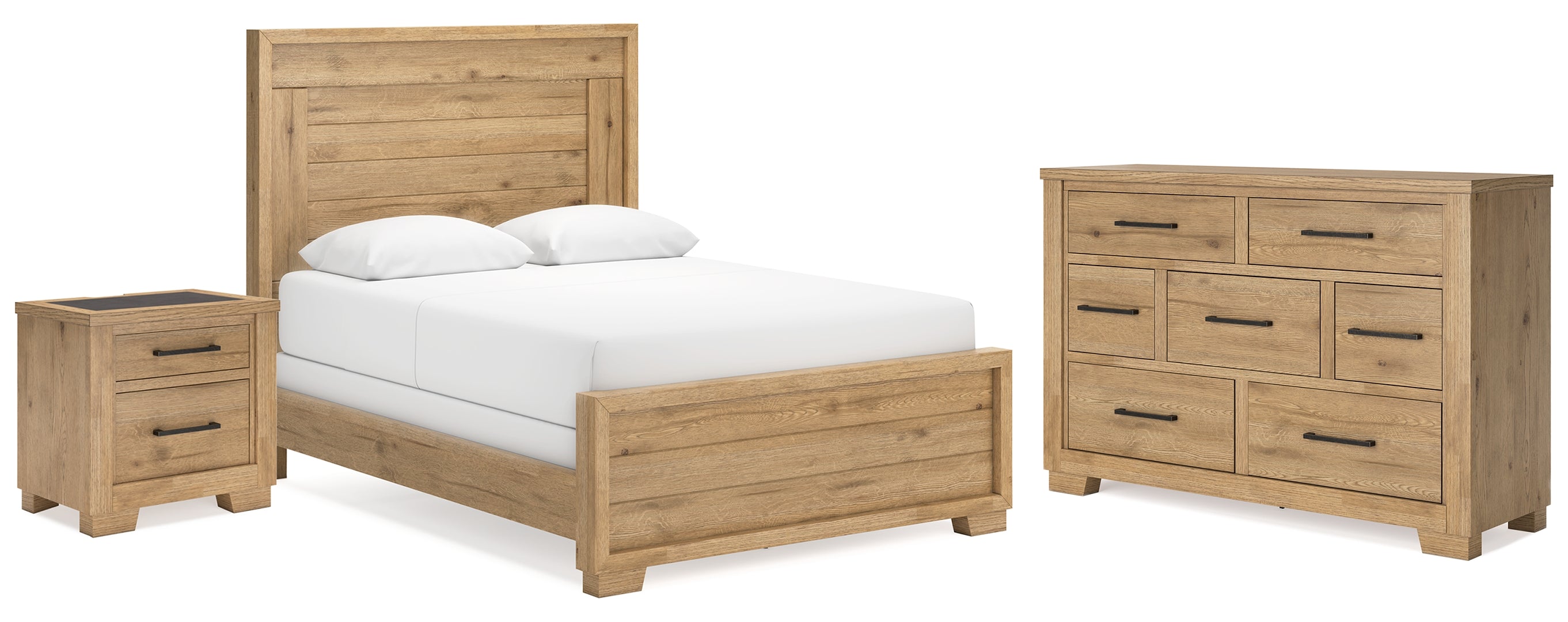 Galliden Queen Panel Bed with Dresser and Nightstand