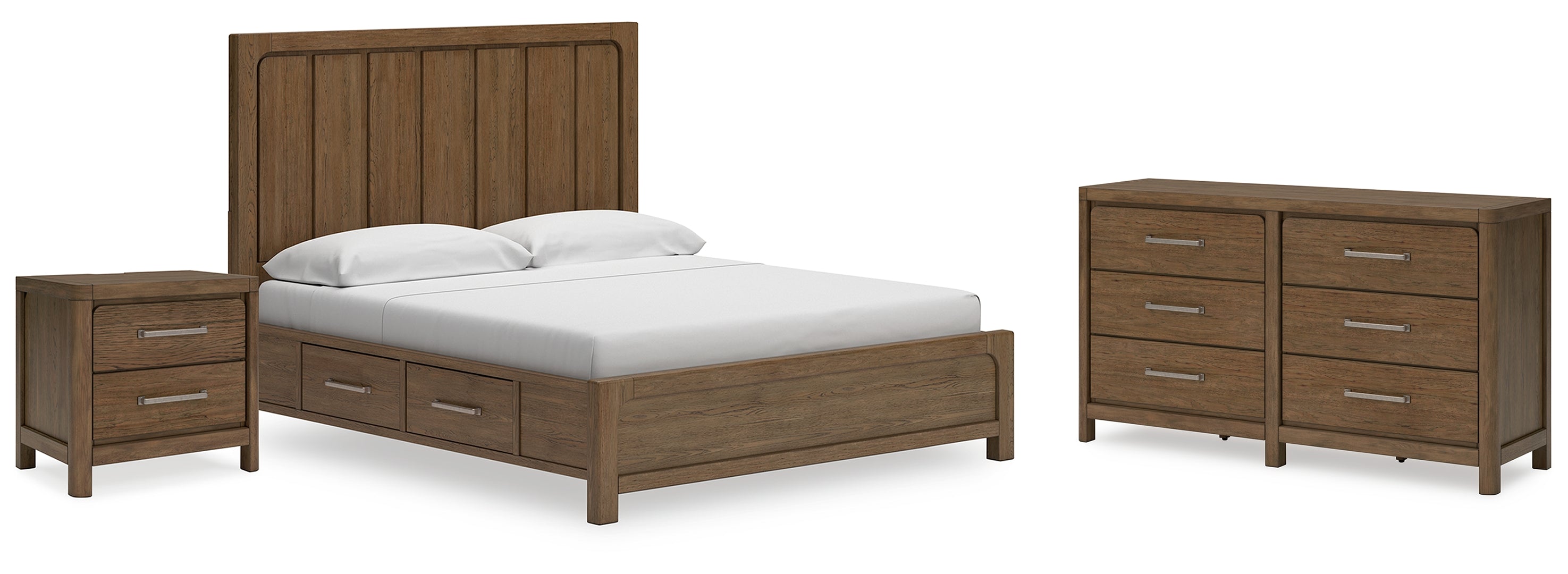 Cabalynn California King Panel Bed with Dresser and Nightstand