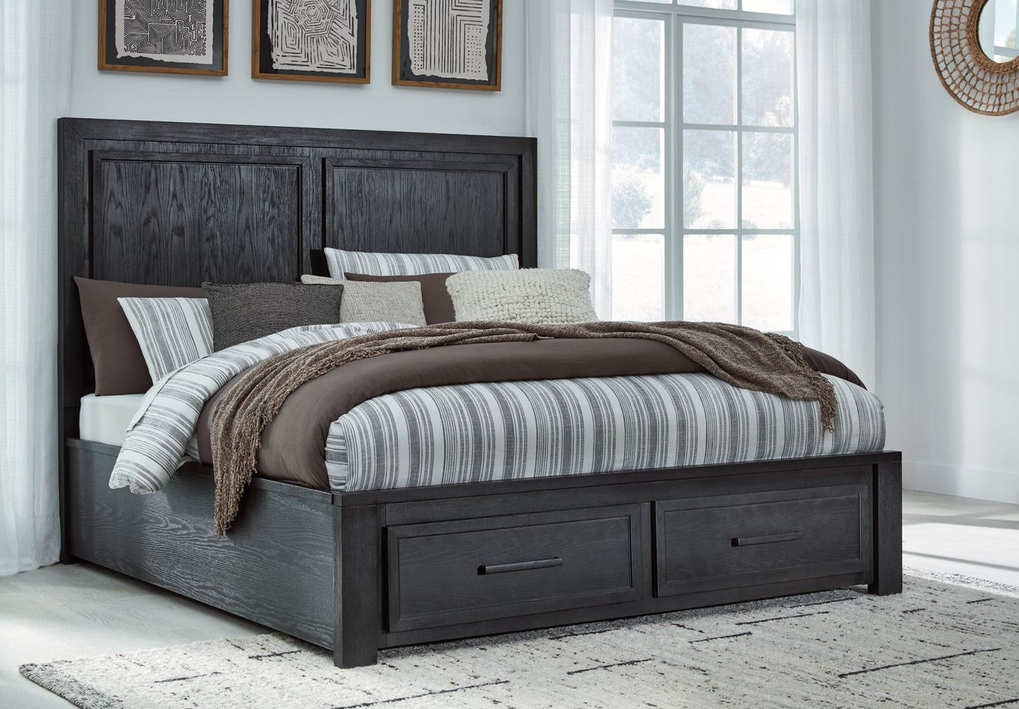 Foyland King Panel Storage Bed