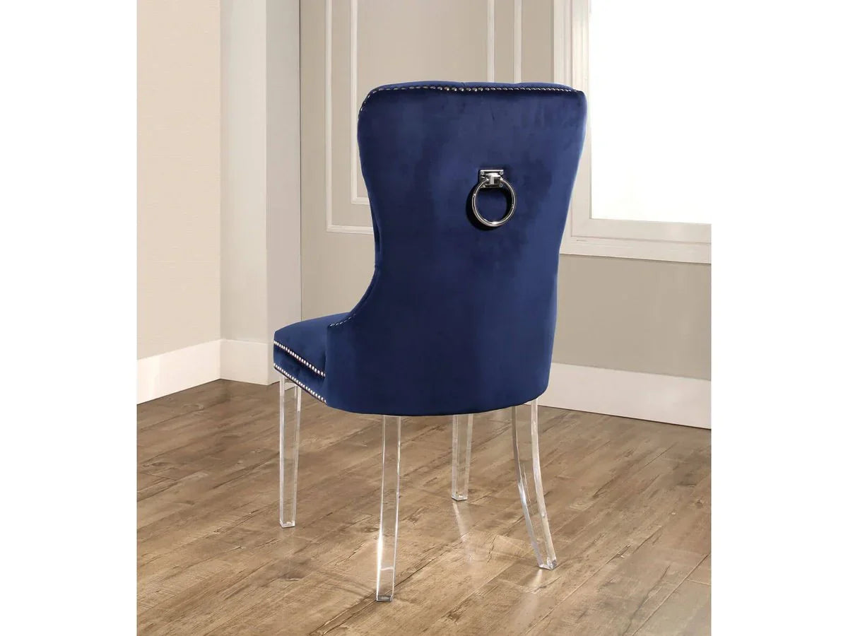 Villette Tufted Velvet Dining Chair With Acrylic Legs