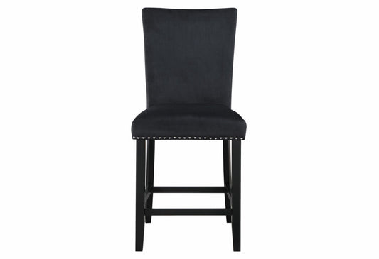 D04 Black Velvet Bar Stool