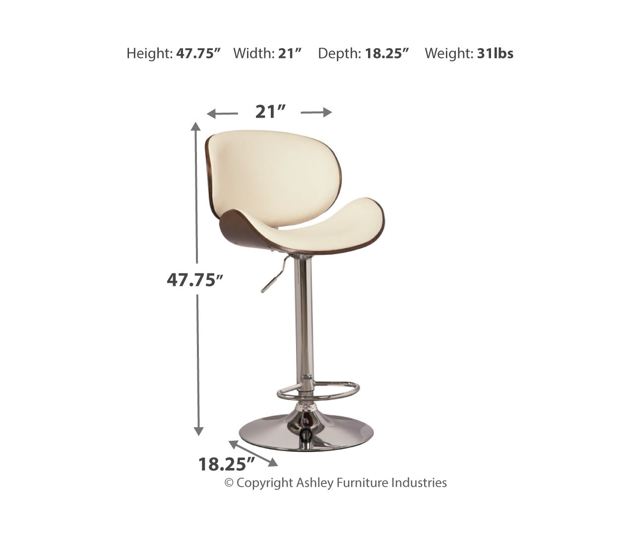 Bellatier Tall UPH Swivel Barstool(1/CN)