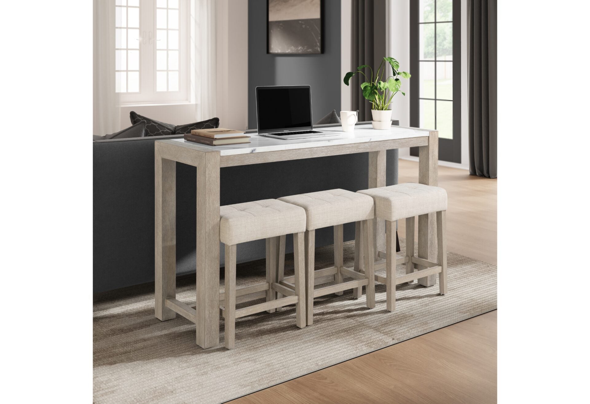 D1321 Console Sofa Table And 3 Stools