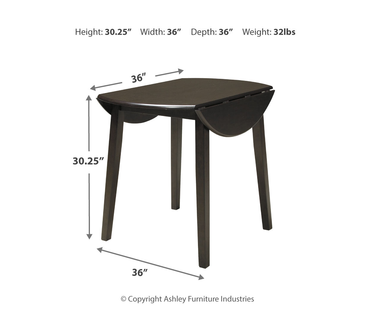 Hammis Round DRM Drop Leaf Table