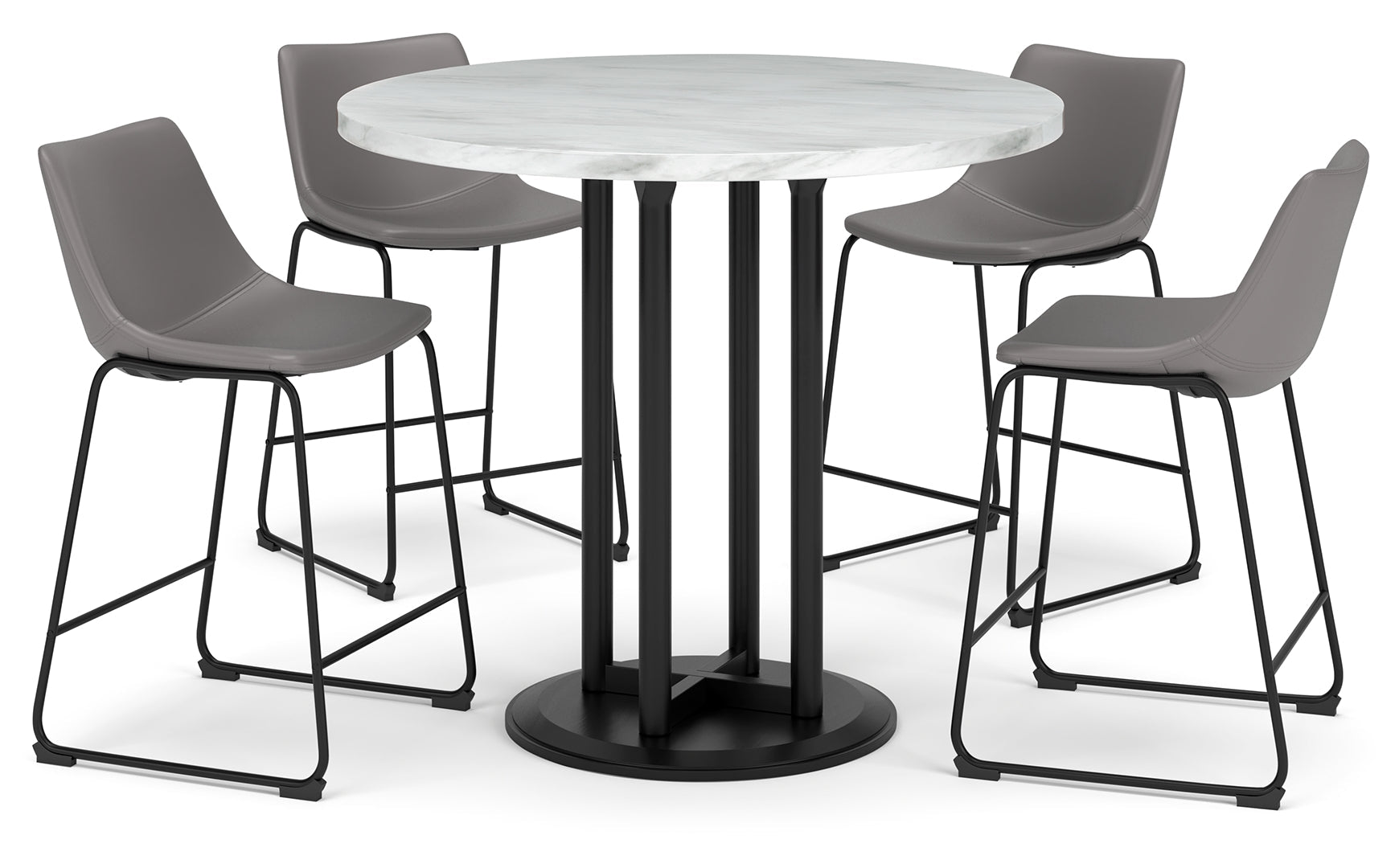 Centiar Counter Height Dining Table and 4 Barstools