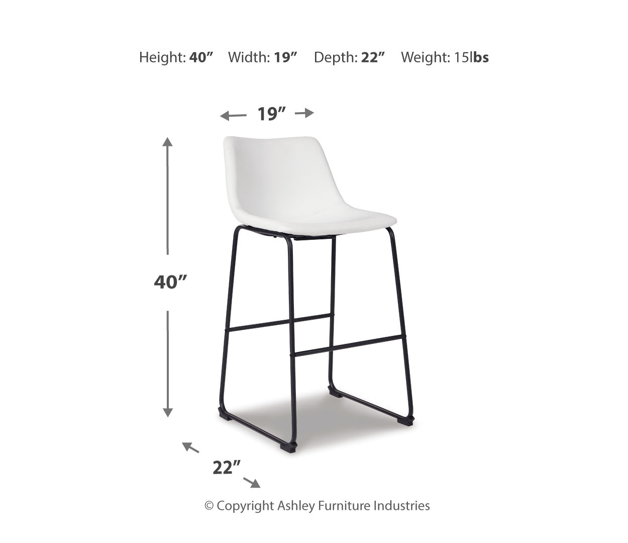 Centiar Tall UPH Barstool (2/CN)