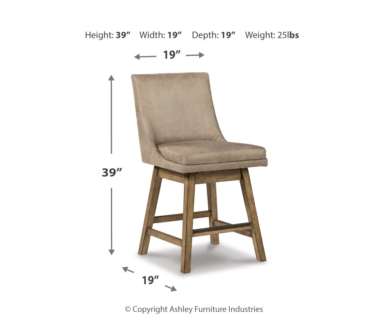 Tallenger UPH Swivel Barstool (2/CN)