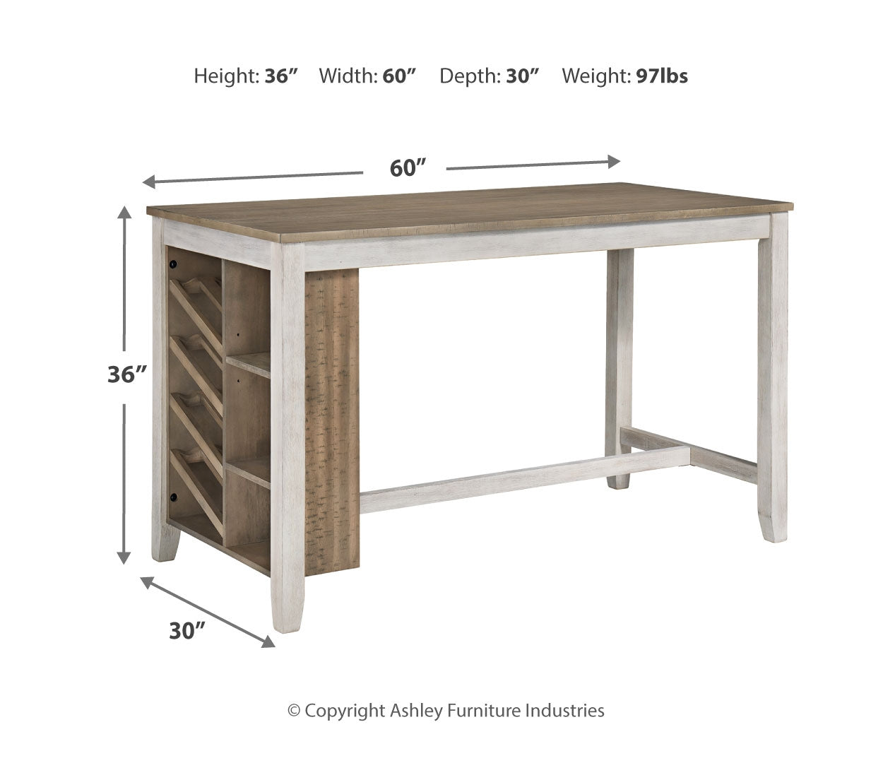 Skempton RECT Counter Table w/Storage