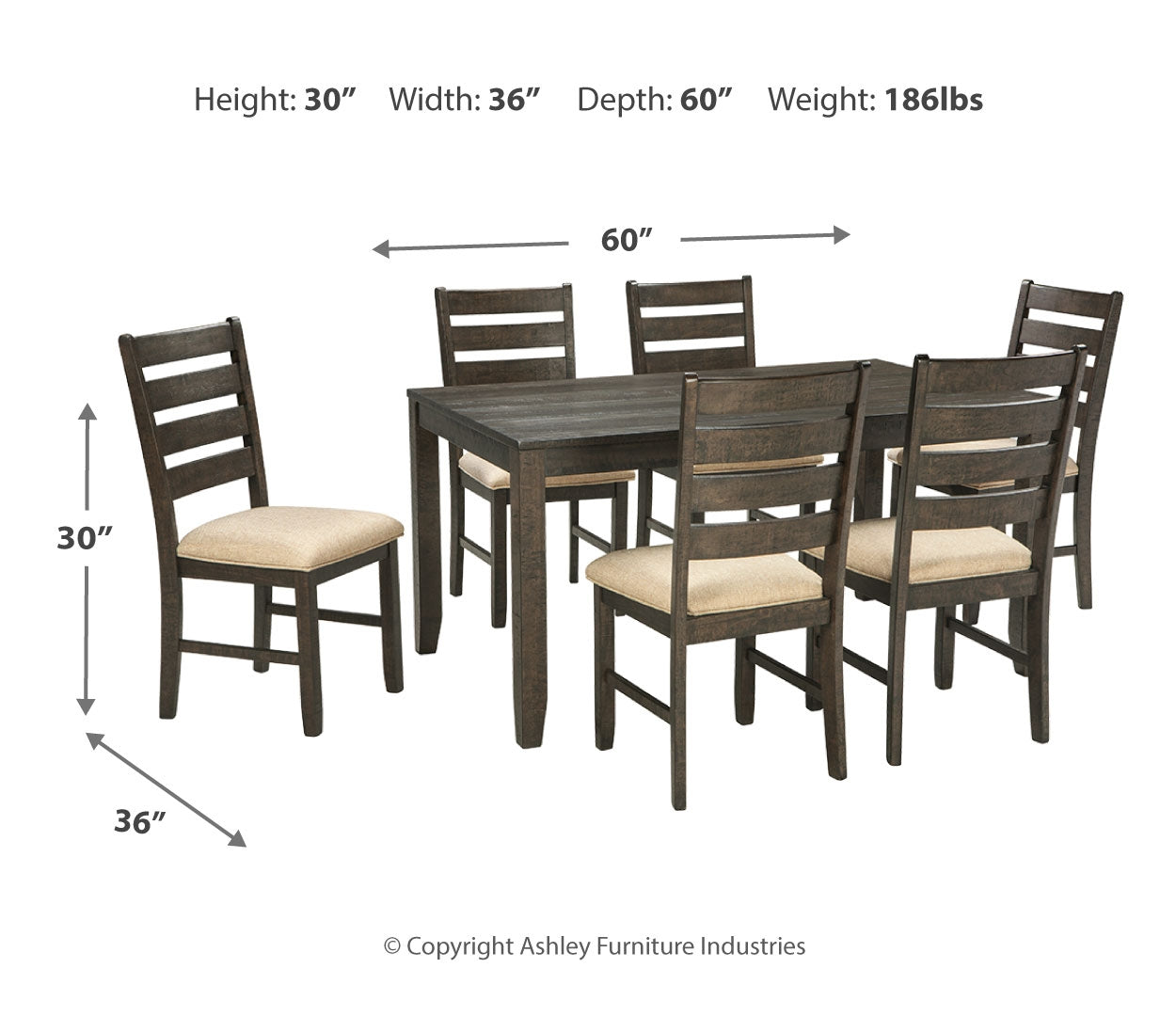 Rokane Dining Room Table Set (7/CN)