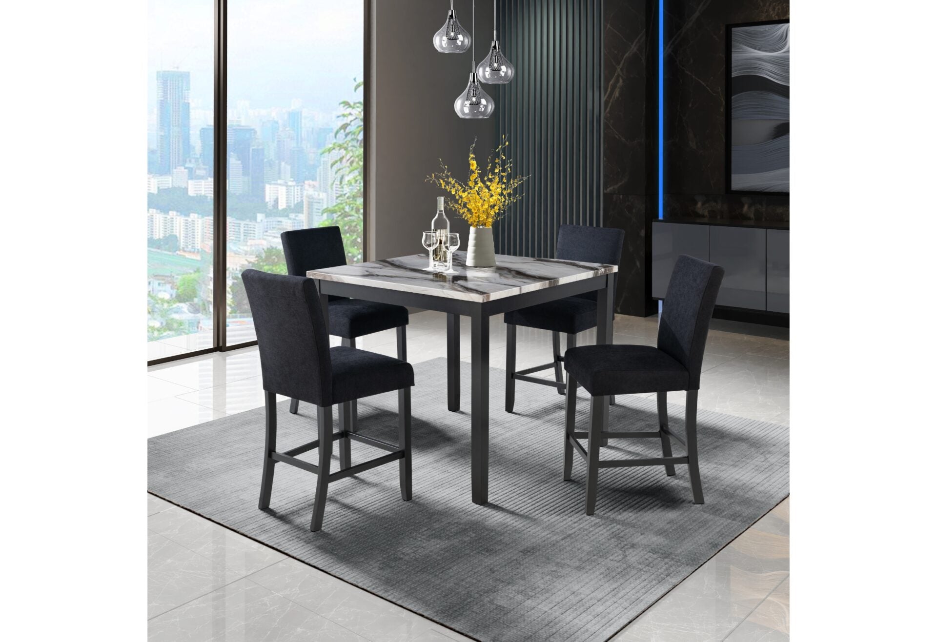 D4054 Bar Table With 4 Bar Stools