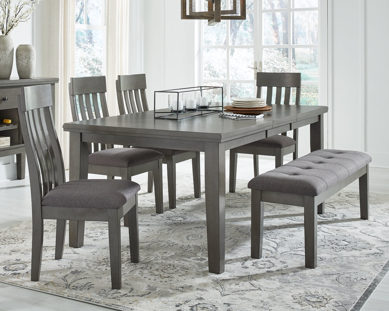 Hallanden Counter Height Dining Table and 6 Barstools