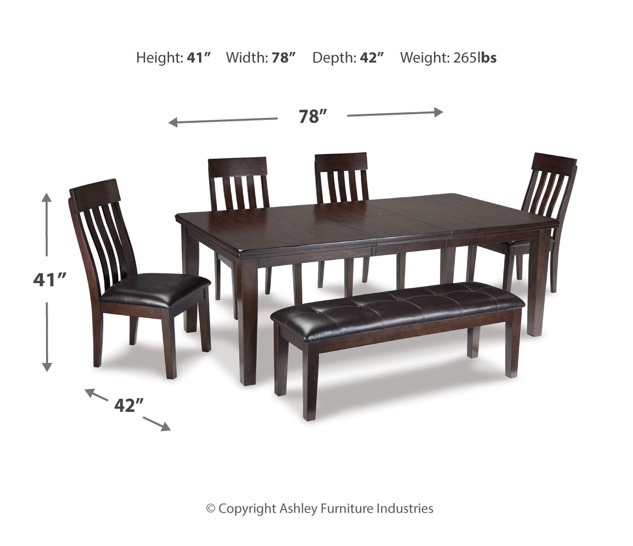 Haddigan Counter Height Dining Table and 4 Barstools