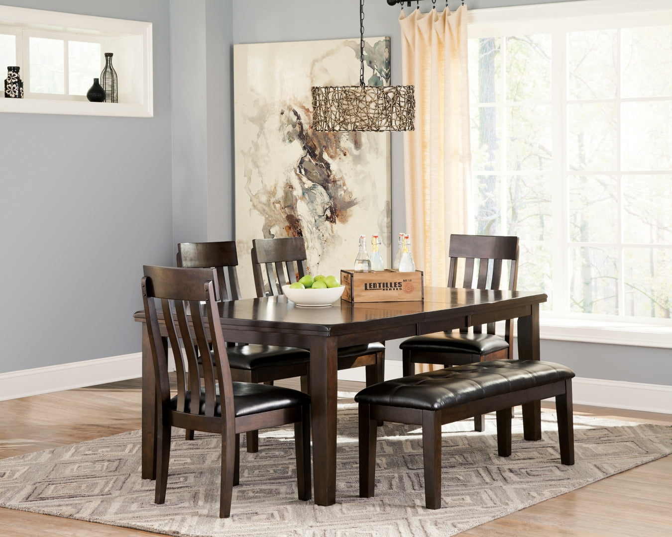 Haddigan Counter Height Dining Table and 4 Barstools