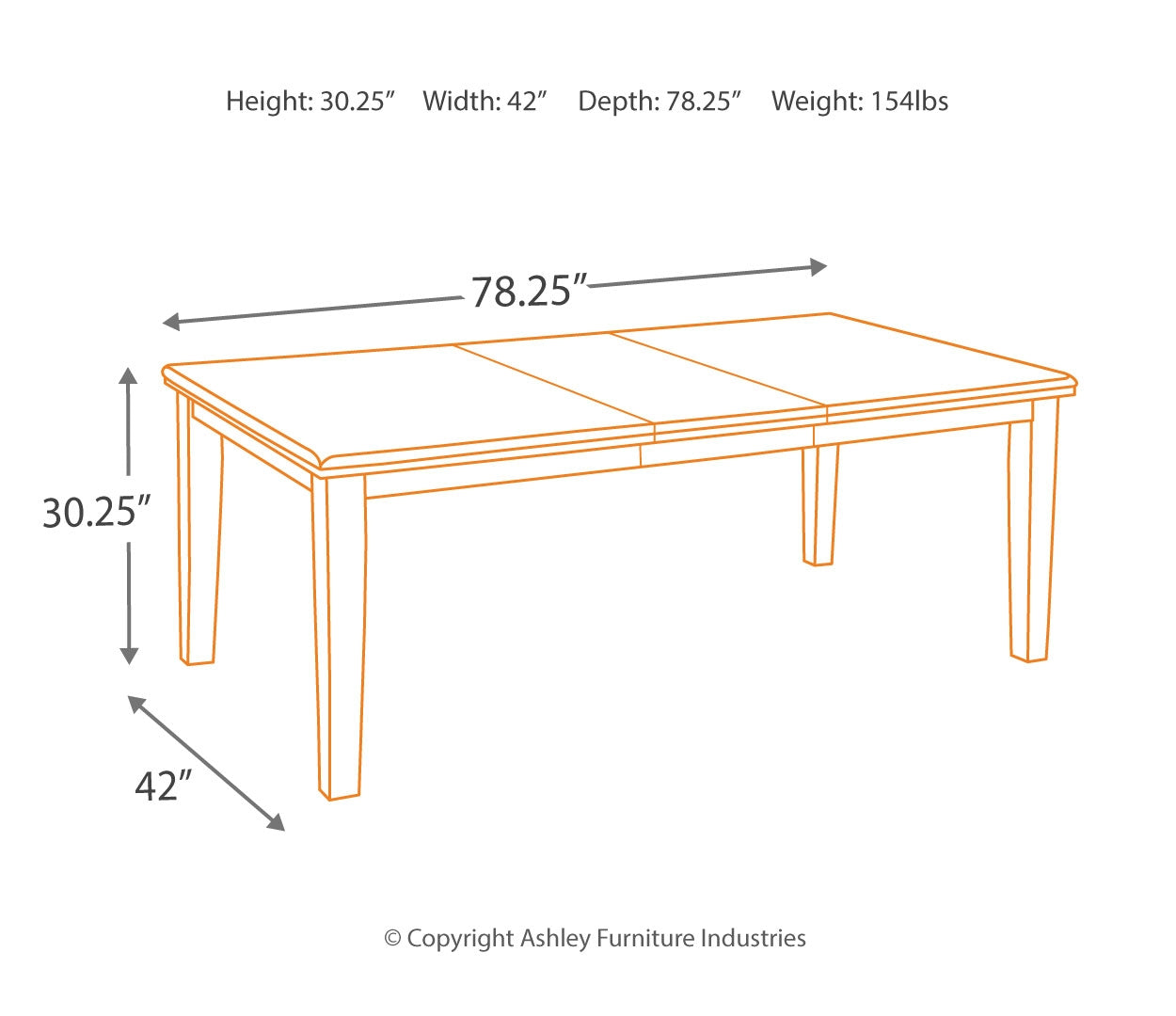 Haddigan RECT Dining Room EXT Table