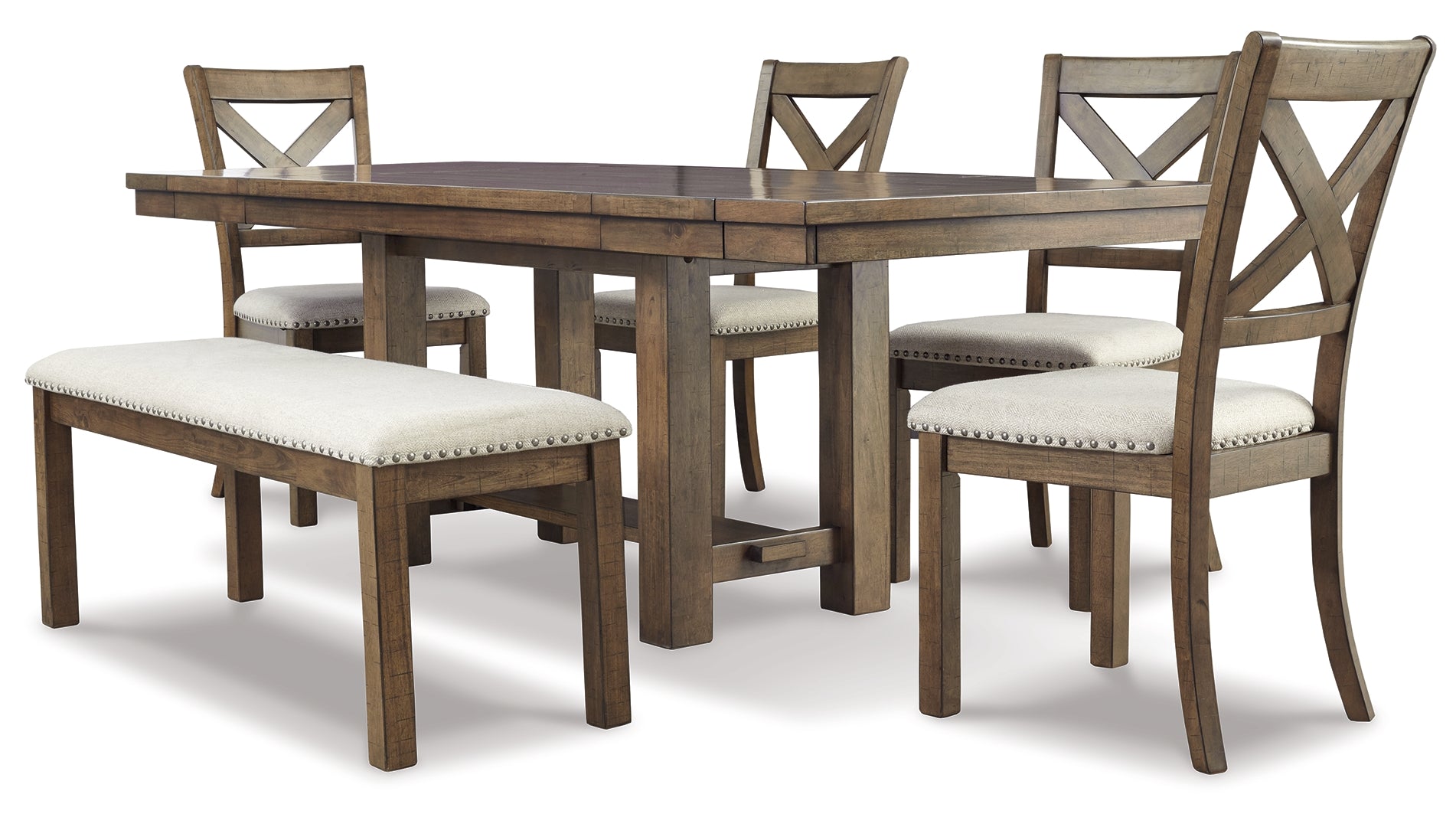 Moriville Dining Table and 4 Chairs and Bench