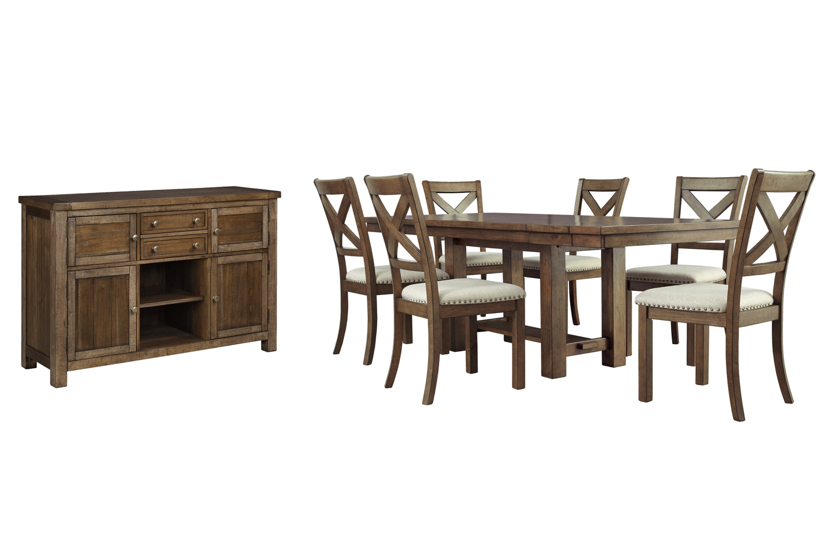 Moriville Counter Height Dining Table and 4 Barstools with Storage