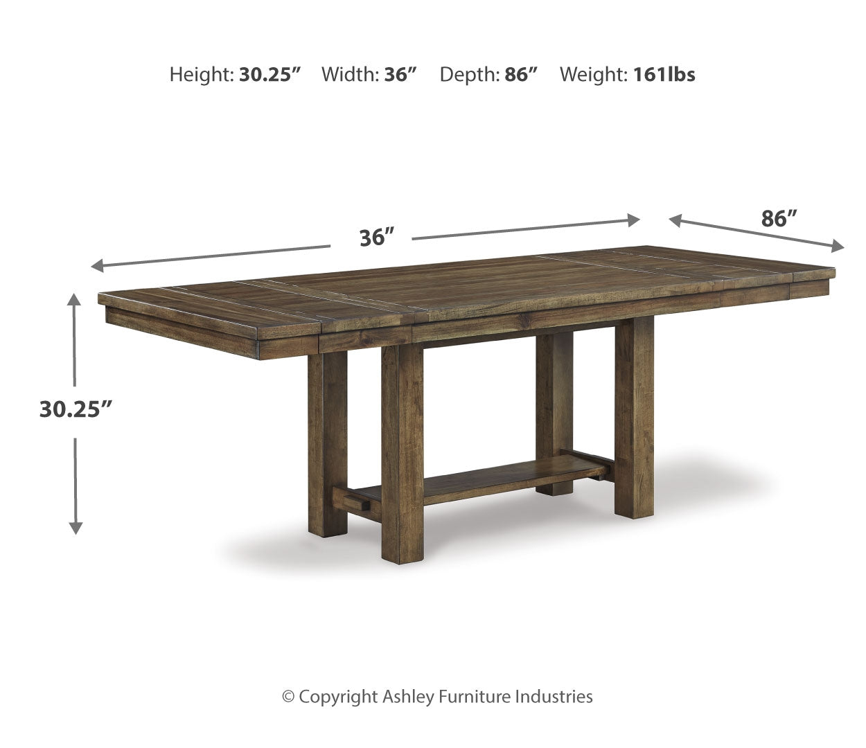 Moriville Counter Height Dining Table and 4 Barstools with Storage