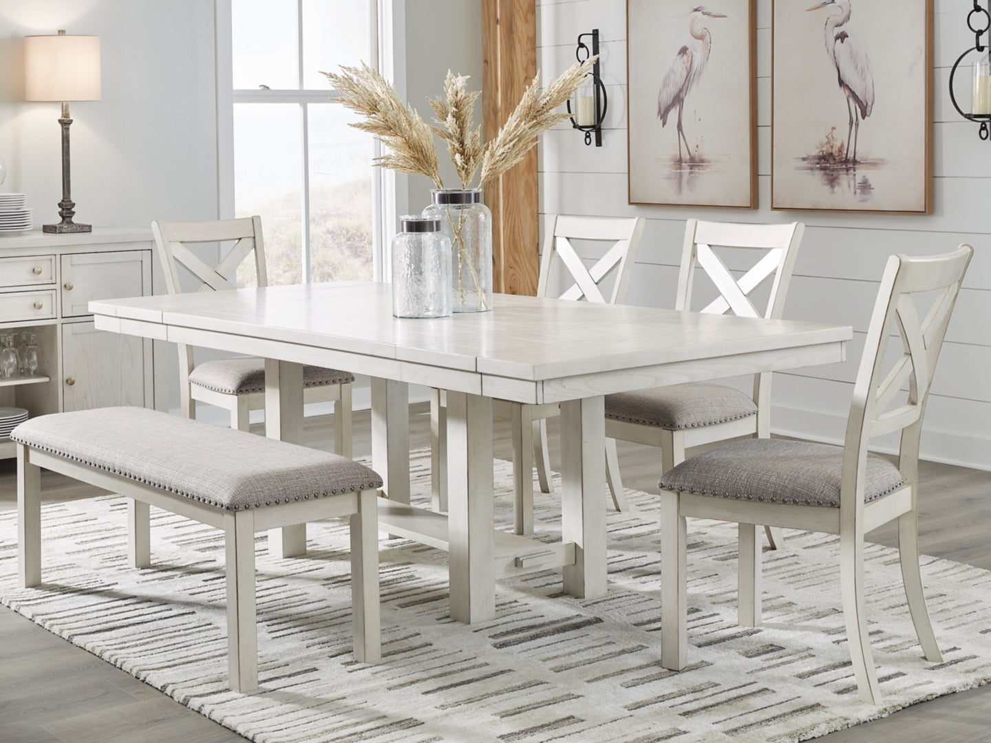 Robbinsdale Dining Table and 6 Chairs with Storage