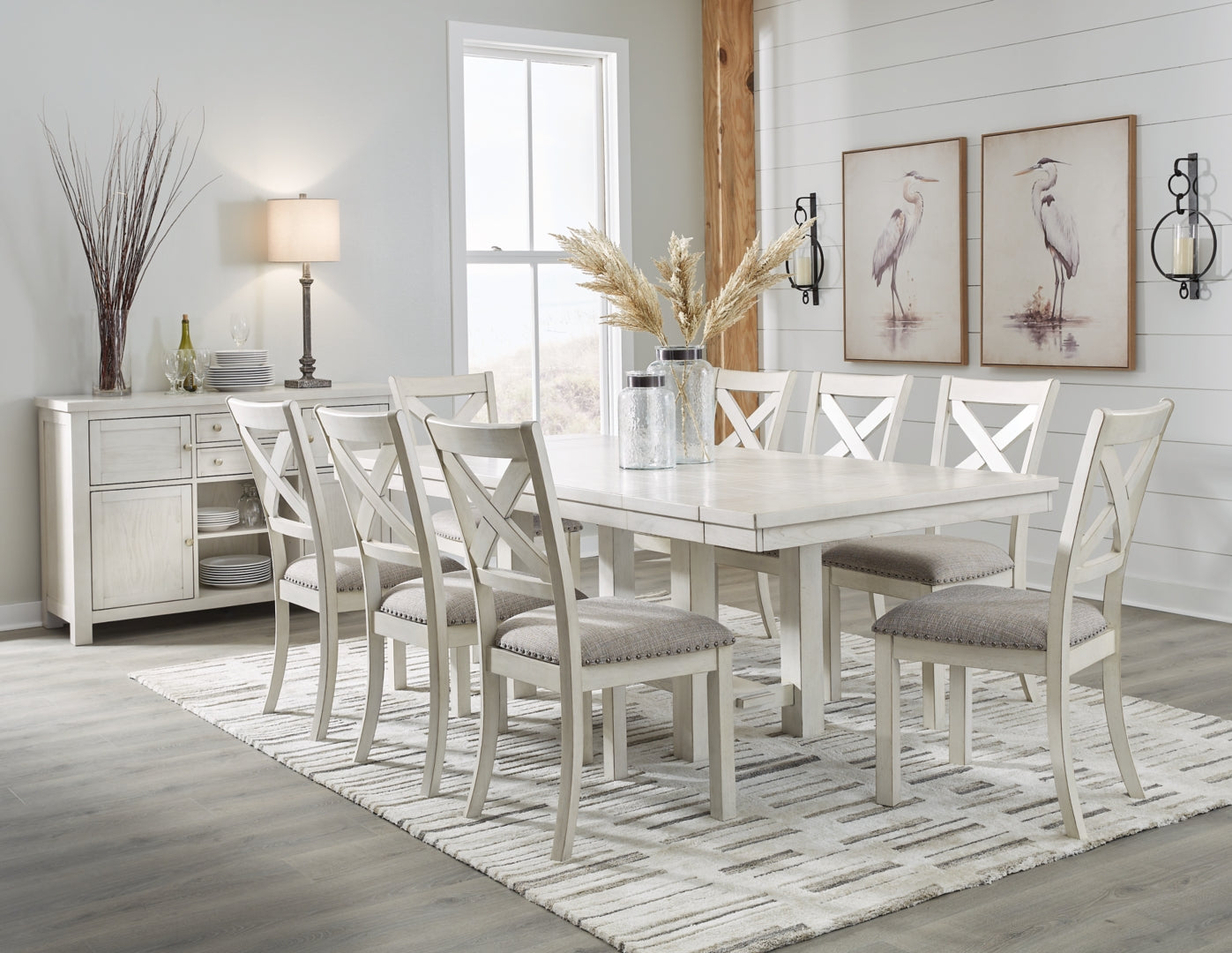 Robbinsdale Dining Table and 8 Chairs with Storage