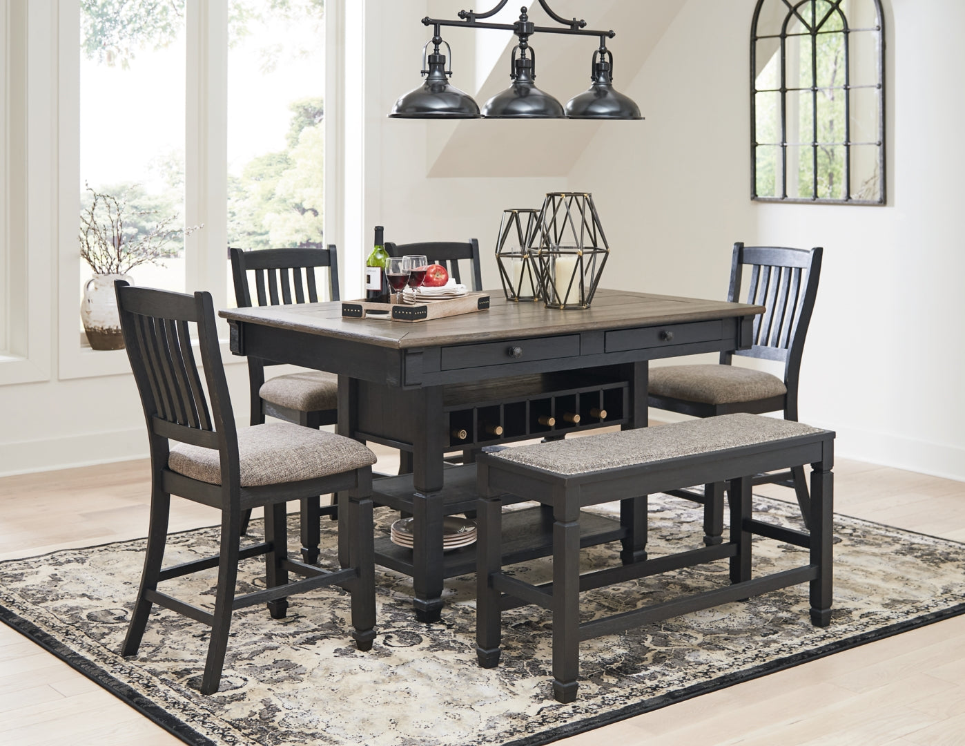 Tyler Creek Counter Height Dining Table and 6 Barstools