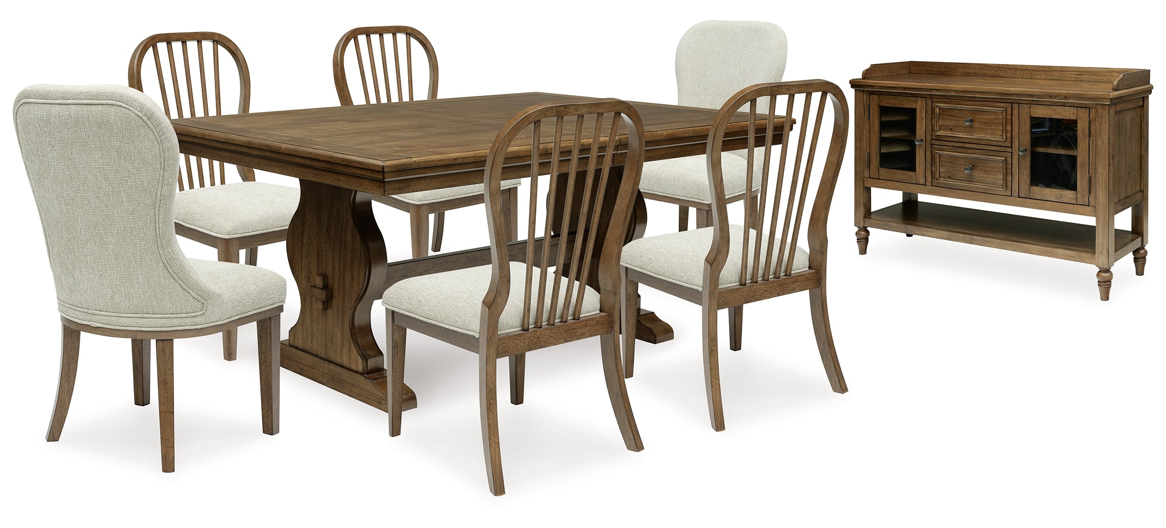 Sturlayne Dining Table and 6 Chairs with Storage