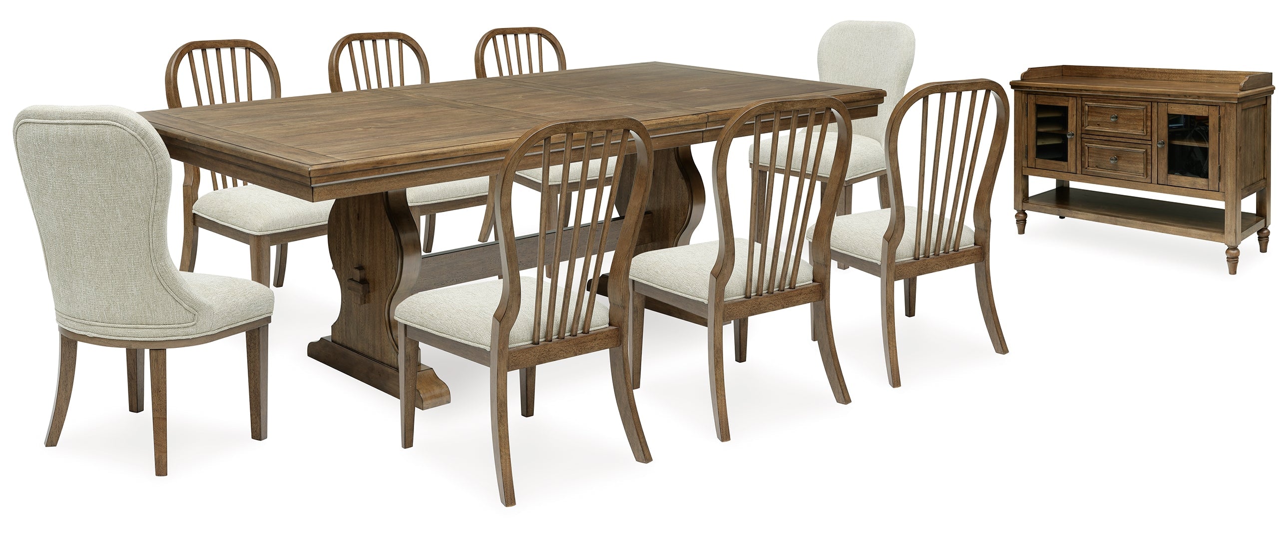 Sturlayne Dining Table and 6 Chairs with Storage