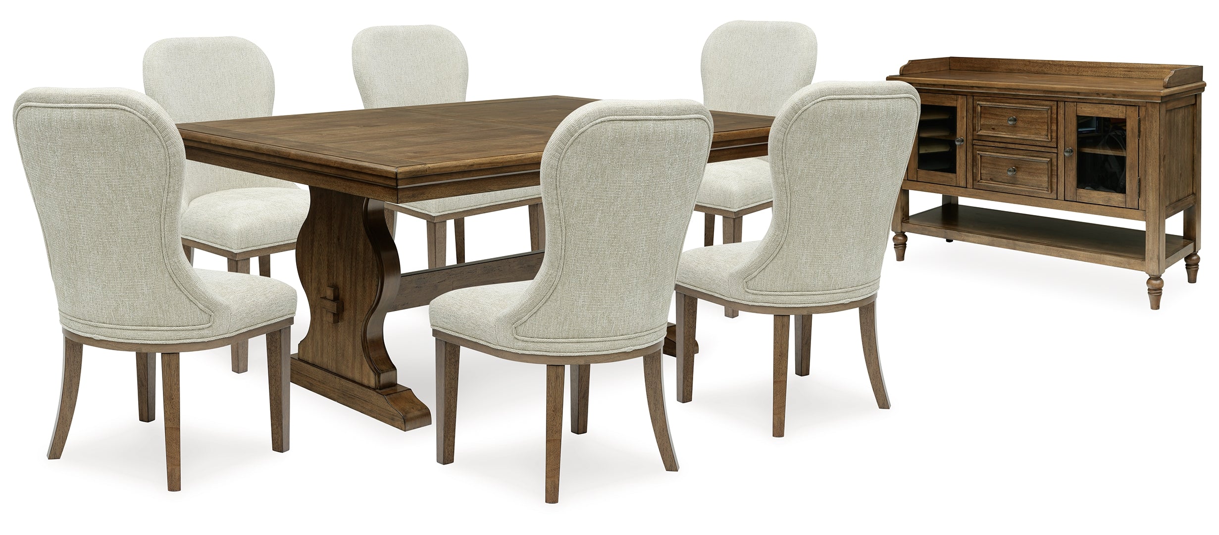 Sturlayne Dining Table and 6 Chairs with Storage