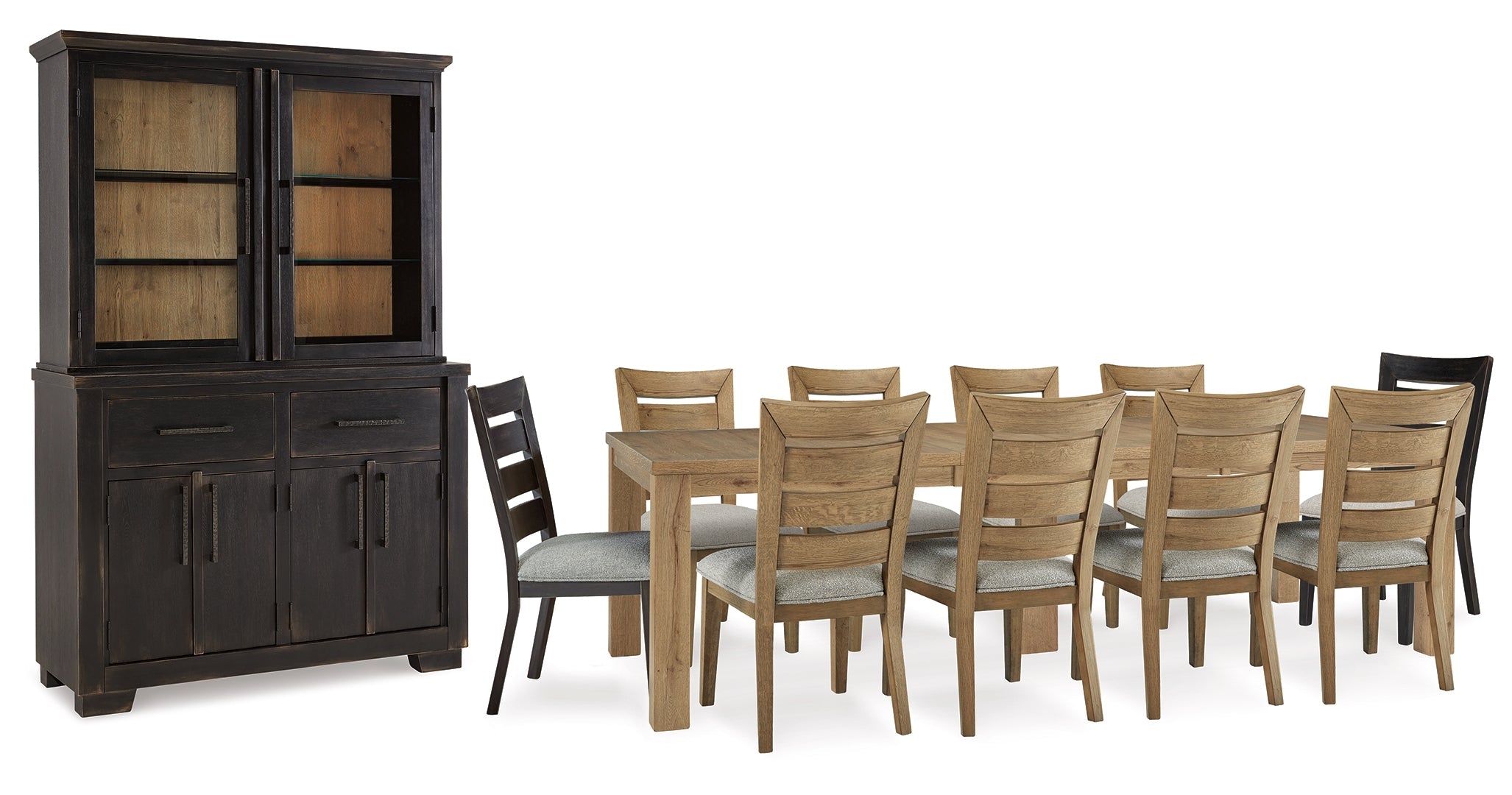 Galliden Dining Table and 10 Chairs with Storage