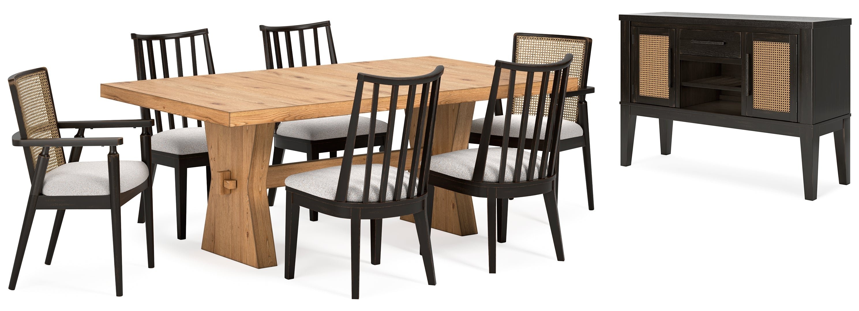 Galliden Dining Table and 6 Chairs with Storage