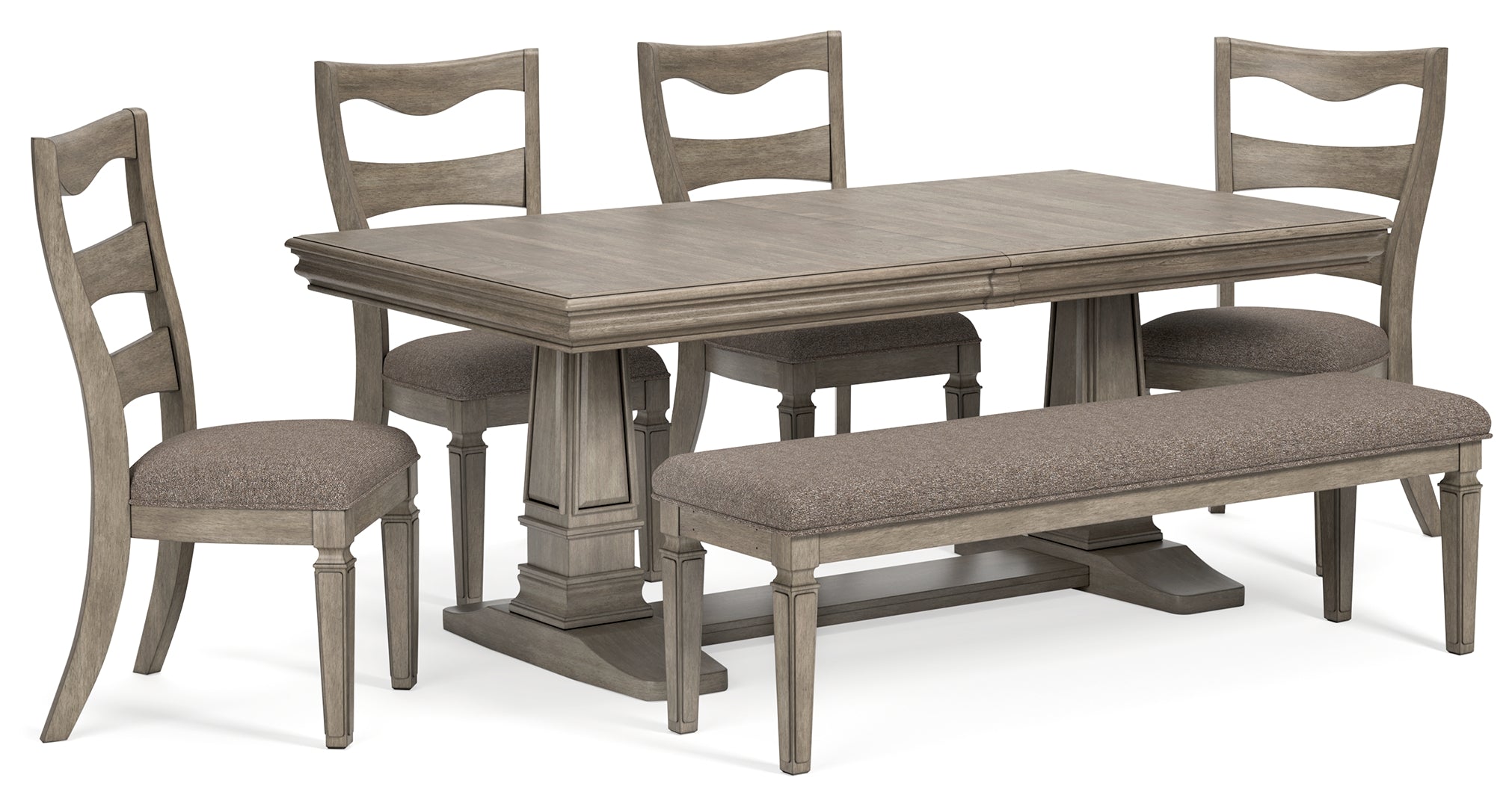 Lexorne Dining Table and 4 Chairs and Bench