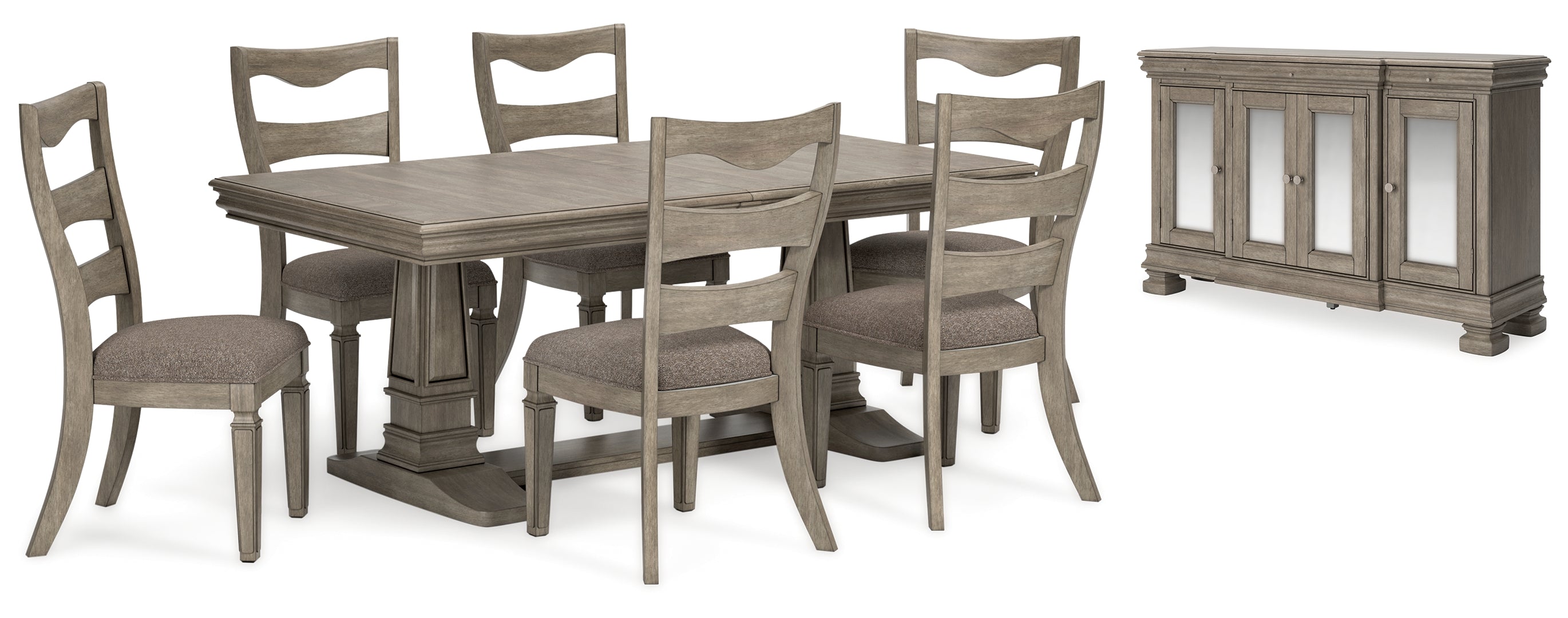 Lexorne Dining Table and 6 Chairs with Storage