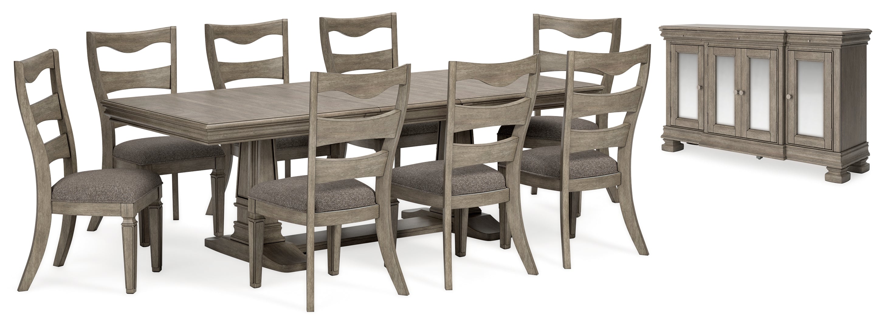 Lexorne Dining Table and 8 Chairs with Storage