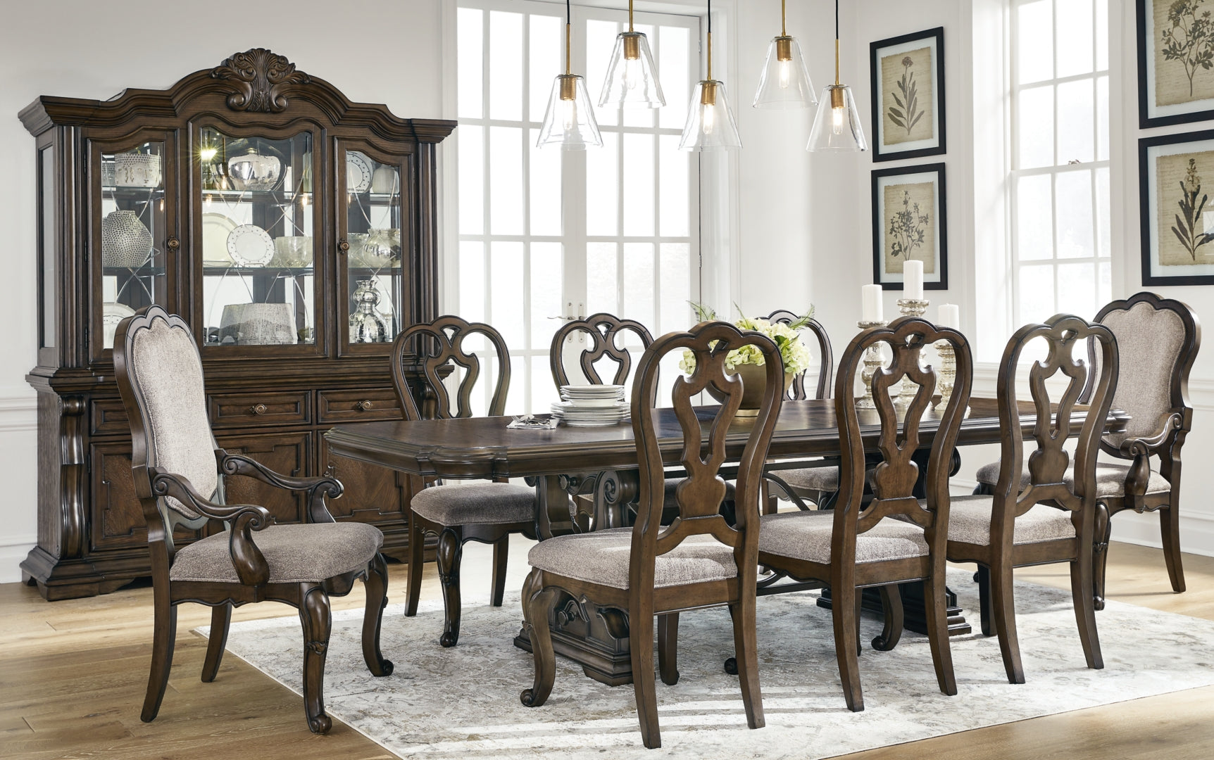 Maylee Dining Table and 6 Chairs with Storage